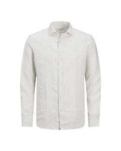 Jack & Jones Parker linen stripe overhemd heren travertine