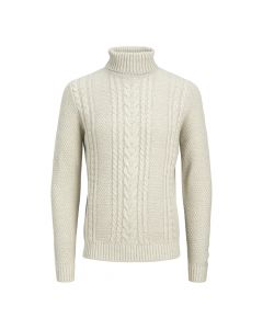 Jack & Jones Craig Knit Roll Neck White Melange