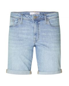 Selected Alex slim short heren blue denim