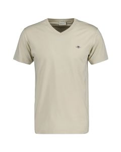 Gant slim shield V-neck tee heren silky beige