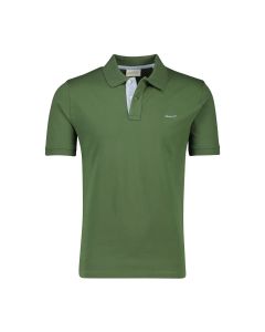 Gant piqué polo Rugger contrast heren pine green