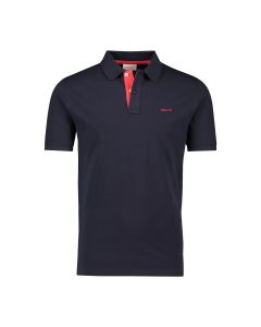 Gant piqué polo Rugger contrast heren evening blue