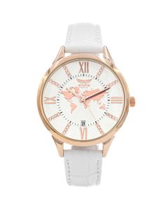 Aviator F-series horloge dames wit/rose 38mm