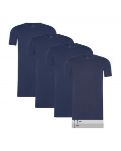 Cappuccino Italia 4-pack T-shirts heren ronde hals navy - extra lang