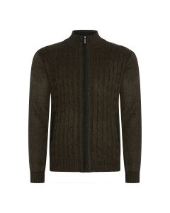 Cappuccino Italia cable Cardigan heren army groen