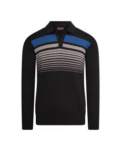 Cappuccino Italia lange mouw knit polo heren zwart