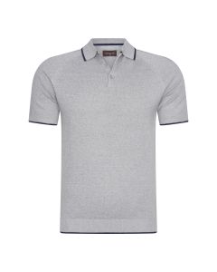 Cappuccino Italia tipped tricot polo heren grijs