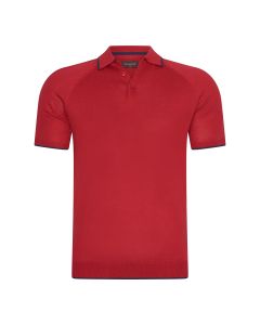 Cappuccino Italia tipped tricot polo heren rood