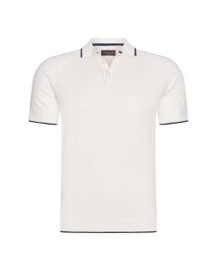 Cappuccino Italia tipped tricot polo heren white