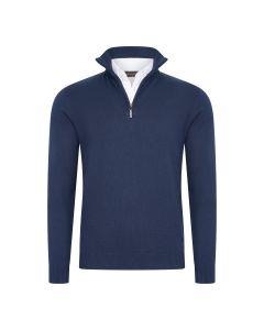 Cappuccino Italia Mock Zip Pullover Navy