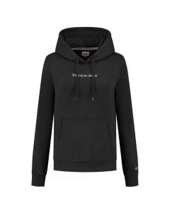 Tommy Jeans reg Serif Linear hoodie dames zwart