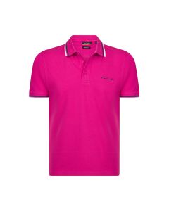 Pierre Cardin tipped polo heren fuchsia