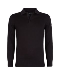 Presly & Sun Brad long sleeve knitted polo heren asfalt