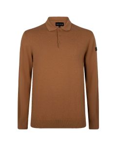 Presly & Sun Brad long sleeve knitted polo heren camel