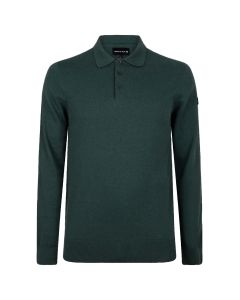 Presly & Sun Brad long sleeve knitted polo heren dark green