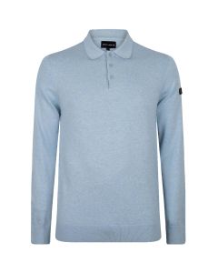 Presly & Sun Brad long sleeve knitted polo heren sky