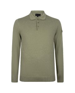 Presly & Sun Brad long sleeve knitted polo heren wasabi