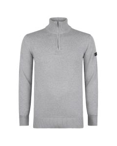 Presly & Sun Lewis zip knitted pullover heren grey