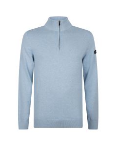 Presly & Sun Lewis zip knitted pullover heren sky