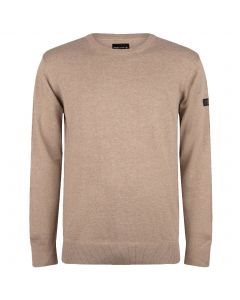 Presly & Sun Will roundneck knitted pullover heren taupe