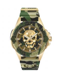 Philipp Plein horloge the Skull heren groen camouflage