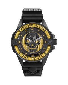 Philipp Plein horloge the Skull heren zwart / geel