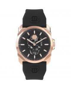 Philipp Plein Skull King herenhorloge zwart/roségoud