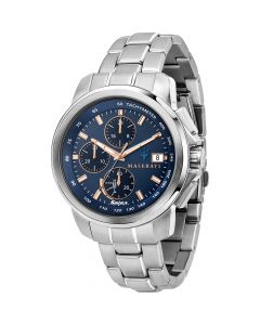 Maserati Successo Solar heren horloge zilver Ø 44mm