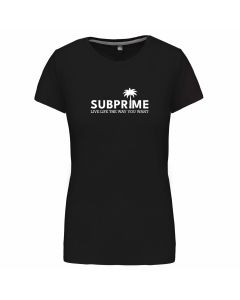 Subprime Palm T-shirt dames  zwart