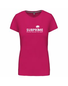 Subprime Palm T-shirt dames fuchsia roze