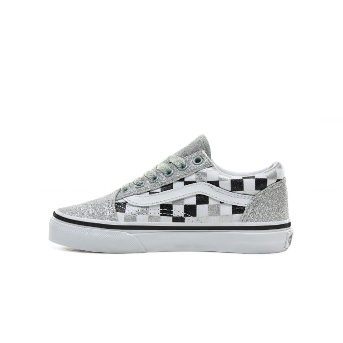 glitter checkered old skool vans