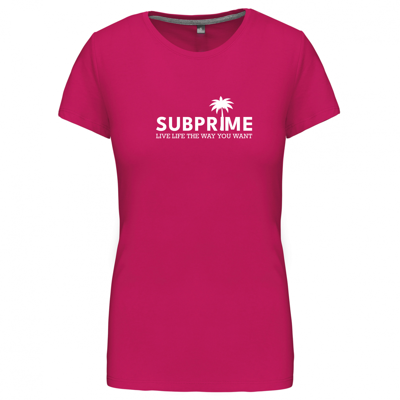 Subprime - Subprime Wmn Tee Palm Rood Rosa